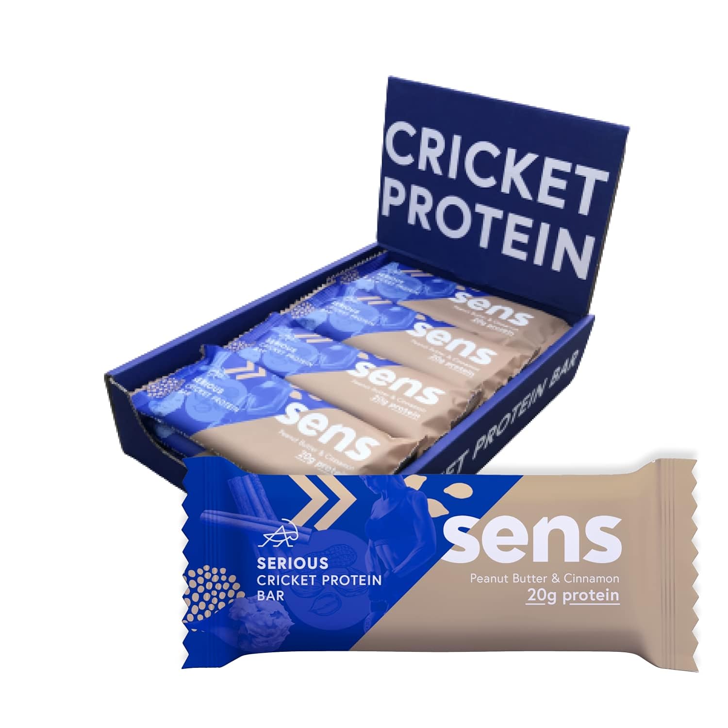 Serious Protein tyčinka s cvrččím proteinem - Arašídové máslo & Skořice (60g) - box 12 kusů